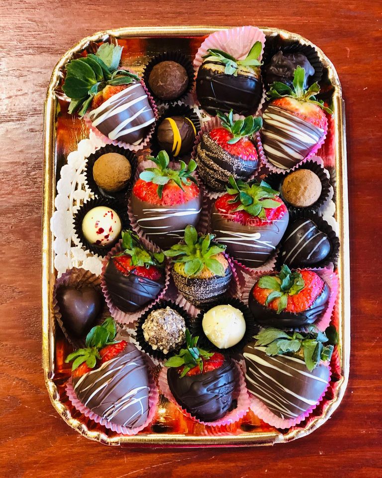 Chocolate Covered Strawberries with Assorted Truffles